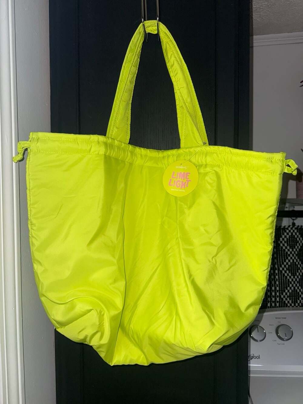 Ulta Beauty Lime Light Neon Cinch Tote Bag
